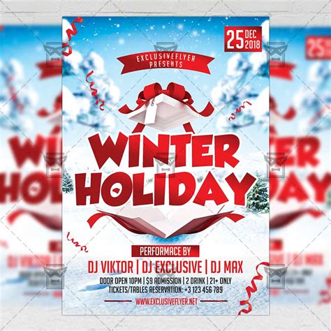 Winter Holiday Flyer - Seasonal A5 Template | ExclsiveFlyer | Free and